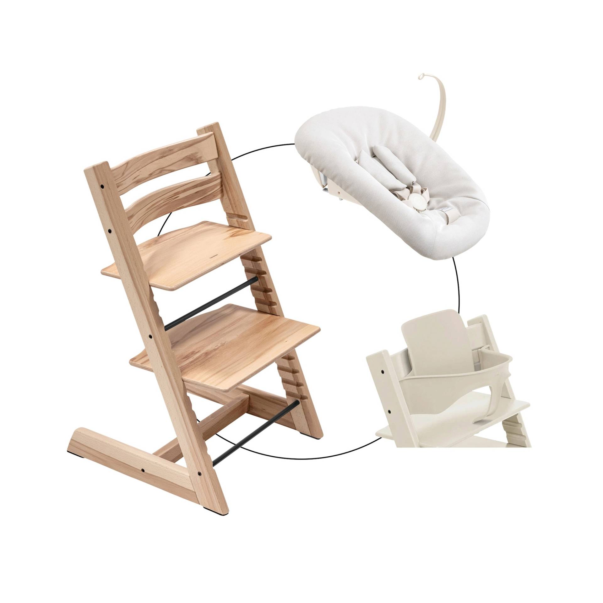 Stokke® Tripp Trapp® Bundle Treppenhochstuhl inklusive Newbornset Vanilla White & Babyset von Stokke