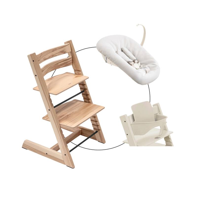 Stokke® Tripp Trapp® Bundle Treppenhochstuhl inklusive Newbornset Vanilla White & Babyset von Stokke