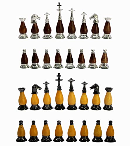StonKraft Sammleredition Messing Schachfiguren Bauern Schachfiguren Schachfiguren Figuren (3.5" Holz Messing) von StonKraft