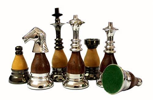 Schachfiguren aus Messing und Holz, Königshöhe 8,9 cm, Sammler-Edition von StonKraft