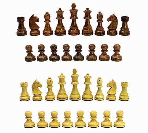 StonKraft Staunton Style Holz Schachfiguren Schachfiguren Schachmünzen (9,5 cm König) All Age, Braun von StonKraft