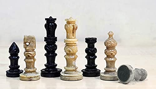StonKraft Steinschachfiguren Schachfiguren Schachmünzen (7,6 cm König) | Schachzubehör von StonKraft