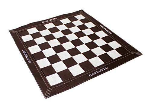Stonkraft 19 "x 19" Echtes Leder Schach - Dark Tan Farbe | Roll-up Schach | Turnier Schach von StonKraft