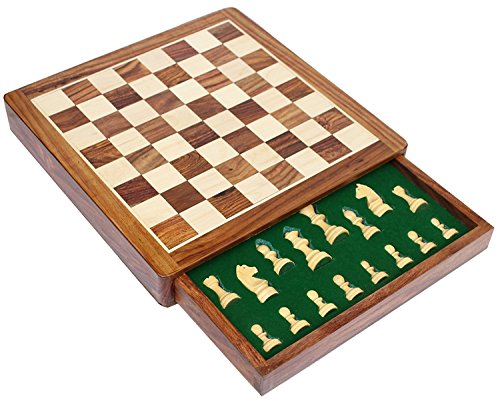 stonkraft sammelbar Faltbare Premium Holz Schach spielbrett Set mit magnetischen handgefertigten stücke (12 "x 12" Nicht klappbare schublade) von StonKraft
