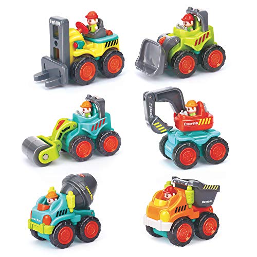 6-teiliges Baufahrzeug-Set – Bulldozer, Zementmischer, Kipper, Gabelstapler, Bagger und Straßenwalze für Ihren kleinen Bauunternehmer – Schiebespielzeug für Kleinkinder ab 18 Monaten 6-teiliges Baufahrzeug-Set – Bulldozer, Zementmischer, Kipper, Gabelstapler, Bagger und Straßenwalze für Ihren kleinen Bauunternehmer – Schiebespielzeug für Kleinkinder ab 18 Monaten von Stone and Clark