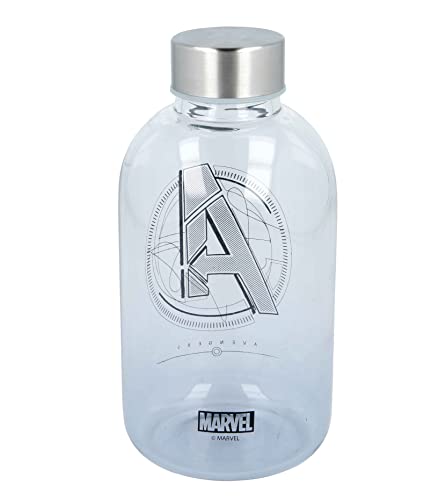 Stor Avengers Glasflasche 620 Ml, Kunststoff, Schwarz, Mediano von Stor