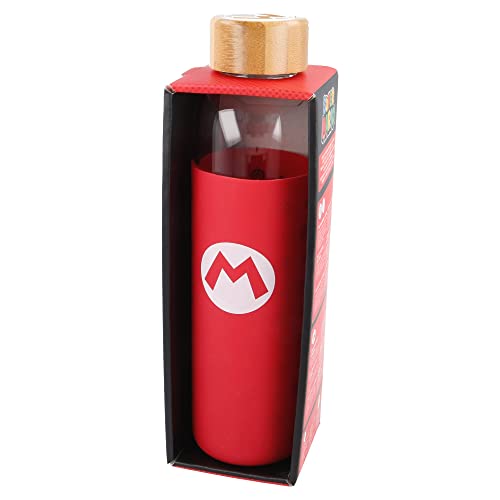 Stor Silikon-Glasflasche Mario 585 Ml, Kunststoff, Schwarz, One Size von Stor