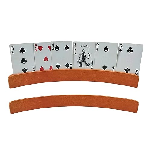 Kartenhalter Spielkarten | 2/4 Stück Spielkartenhalter Holz | Freihändiger Poker Karte Halter Ständer | Robuster Pokerzubehör Kartenhalter für Kinder, Senioren, Erwachsen von Storaffy
