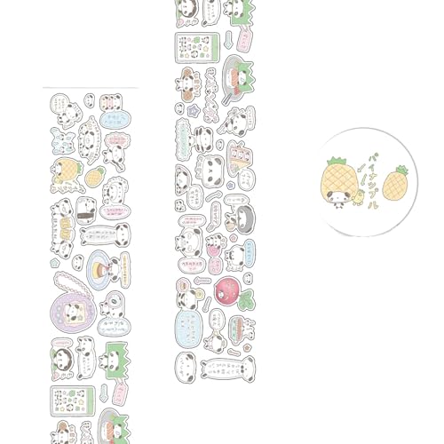 2meter Cartoon Panda Themenpapierklebeband Aufkleber Aufkleber Roll Für Tagebücher Dekoration Und Geschenkverpackung Journal Personalisieren Kreativer Geschenkverpackungsband Personalisieren von Storage Bag