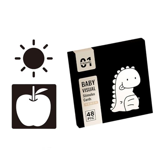 Baby Karten Hoher Kontrast Baby Spielzeug Schwarz Weiß Karten Sensorisches Spielzeug Neugeborenes Geschenk Für Babys Gehirnentwicklung Schwarz Weiß Blitzs Hoher Kontrast Sensorisch von Storage Bag