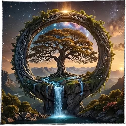Baum Wasserfallmuster Astrologie Tischdecke Altäre Stoff Quadratische Göttisch Kartentisch Stoff Hexerei Deck Tuch Baum Wasserfallmuster Astrologie Tischdecke Altäre Stoff Quadratische Göttisch Kartentisch Stoff Hexerei Deck Tuch von Storage Bag