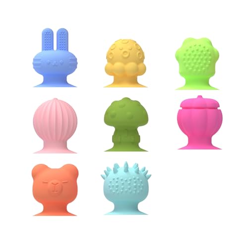 Buntes Sensorisches Silikon Saugnapfspielzeug 8PCS Spielzeug Für Stressabbau Und Entwicklungsspaß Für Die Textur Der Kinder Aus. von Storage Bag
