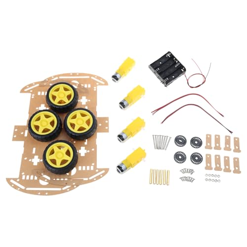 Roboterauto Chassis Mit Batterie Box Geschwindigkeitsmessung Tracking Kompatible Fernbedienungsauto Zubehör Vierradantriebs Chassis von Storage Bag