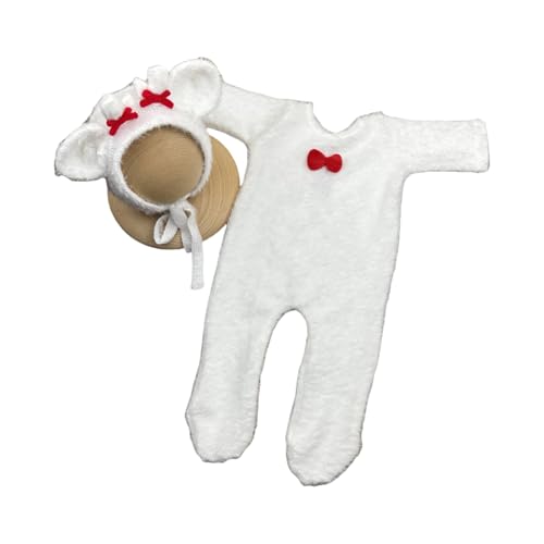 Storage Bag 2pcs Säuglingsfotografie Weihnachtskostüm Rentierhut Jumpsuit Photostudio Accessoires Babyparty Fotoshootings Lieferung Easy Wear Baby Festival Outfit von Storage Bag