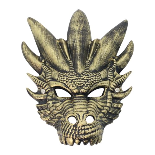 Drachenkopfmaske Für Frauen Männer Maskerade Dragon Head Vollgesichts Maske Halloween Animal Halloween Cosplay Accessoires Themeed Party von Storage Bag