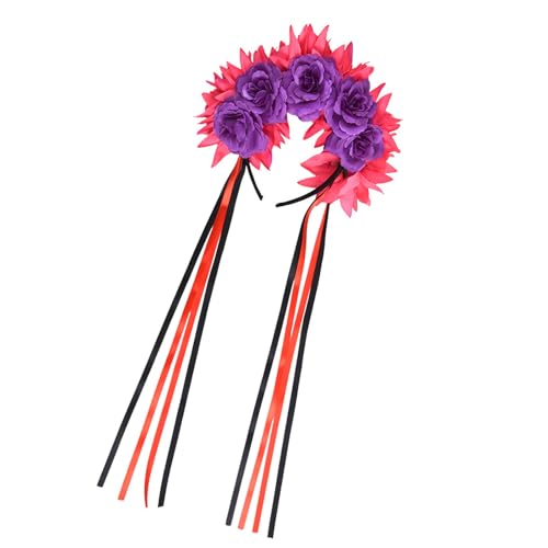 Storage Bag Elegantes Falsches Blumenhaarzubehör Mit Verstellbarem Band Ideal Für Halloween Feierlichkeiten Und Thematische Versammlungen Künstliches Blumenhaarband Für Halloween von Storage Bag