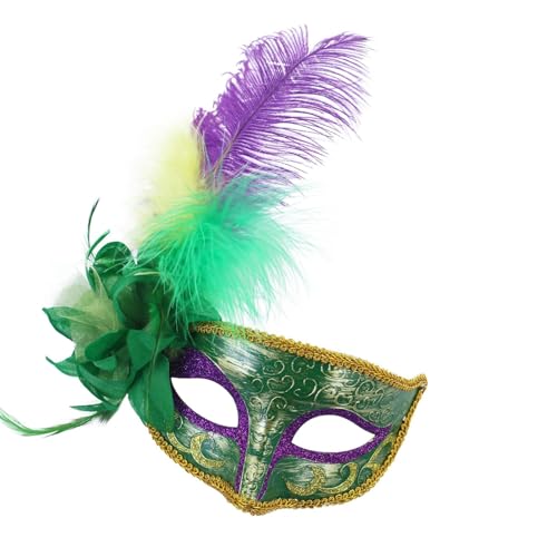 Storage Bag Federierte Maskerade Maske Halloween Party Augenmaske Mit Blumendekoration Für Frauen Halloween Kostüm Accessoire Mode von Storage Bag