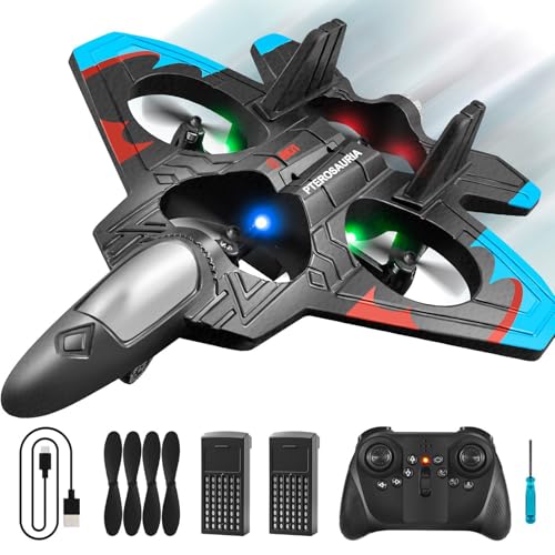 Storage Bag Fighter Stunt Fernbedienungsflugzeug Schaumstoff Fernbedienung Flugzeuge LED Leuchten Für Kinder Von 8 Bis 13 Geburtstagsgeschenke Flugzeuge Mit LED Leuchten von Storage Bag