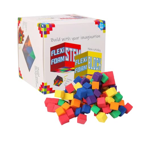 Storage Bag Foam Cubes Set STEM Lernaktivität Materialien Kreative Stapelspielzeug Kinder Bunte Schaum Würfel Zählen von Storage Bag