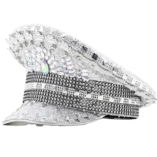 Storage Bag Gold Kapitän Captain Cap Für Hochzeitsmody Wide Bim Carnival Party Frauen Braut Fedora Rolle Spielen Flat Top Für Partys von Storage Bag