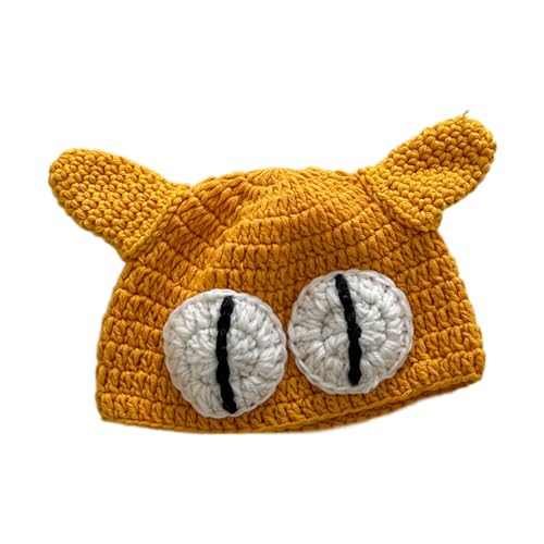Storage Bag Katzenohr Eimer Für Kleine Mädchen Handcrochet Bigeyes Winter Warme Mütze Kinder Fischen Süßes Mädchen Kopfschmuck Strick Mütze Für Kinder von Storage Bag