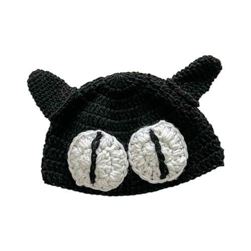 Storage Bag Katzenohr Eimer Für Kleine Mädchen Handcrochet Bigeyes Winter Warme Mütze Kinder Fischen Süßes Mädchen Kopfschmuck Strick Mütze Für Kinder von Storage Bag