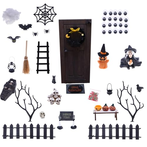 Storage Bag Miniaturpuppenhouses Halloween Dekore Und Hexenentür Für Feiertagstabletten Szene Kreation Familienfreundliche Urlaubshandwerk von Storage Bag