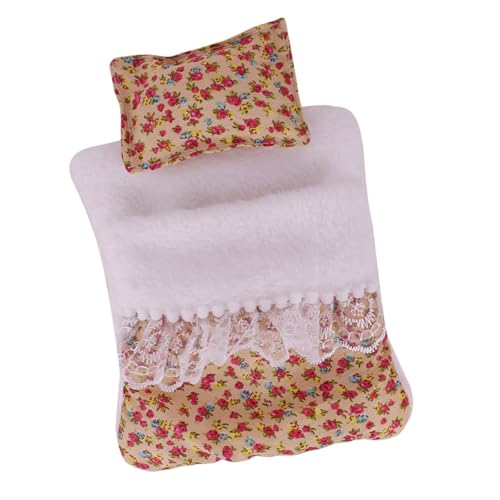 Storage Bag Modeblumenmuster Puppenbett Set Mit Kissen Und Schlafsack Für Plüschfiguren Puppen 17 cm Kugel Joint Puppenbett Mit Kissen von Storage Bag