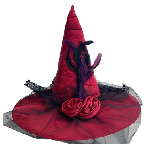 Storage Bag Schleier Tulle Witch Halloween Kostümzubehör Für Halloween Party Rose Reine Kopfbedeckung Für Maskerade Hexenhut Dekorationen von Storage Bag