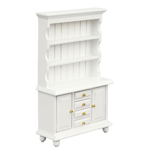 Tragbare Holz Miniatur Bücherregal Skala Dollhouses Möbel DREI Schichten Schrankzubehör Für Kleinkind Tägliche Verwendung Holzspielzeugmöbel von Storage Bag