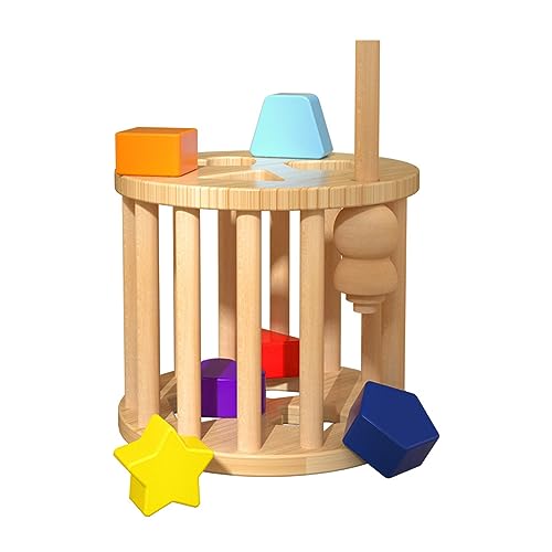 Vielseitige Runde Form Passende Spielzeugpädagogik Holzform Sortierbox Interaktiver Und Multifunktionales Kognitives Spiel Set Holzsortierbox von Storage Bag