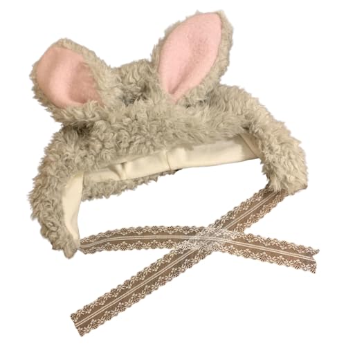 Vielseitige Weiße Kaninchen Mit Ohrpelzkappen Cartoon Ohrhut Spitze Gurt Winter Plüsch Für Lässige Cartoon Für Männer Erwachsene Kostüm von Storage Bag
