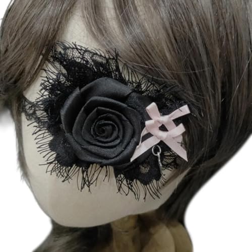 Vintage Lace Eye Single Eye Maske Rose Blumenflecken Für Frauen Halloween Maskeraden Brillenzubehör Besondere Anlässe von Storage Bag