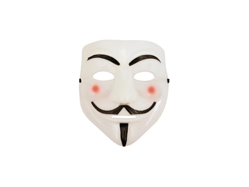 Storm&Lighthouse Vendetta Maske Anonym Maske Guy Fawkes Gesichtsbedeckung Horror Cosplay Trick or Treat Halloween Verkleidung Kostüm Zubehör für Kinder und Erwachsene (1) von Storm&Lighthouse