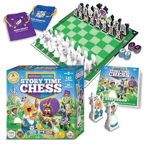 Story Time Chess - Anfängergeschichte und Charakter pädagogisches Schachspiel – ab 3 Jahren – doppelseitige Teile, 30 Mini-Spiele Story Time Chess - Anfängergeschichte und Charakter pädagogisches Schachspiel – ab 3 Jahren – doppelseitige Teile, 30 Mini-Spiele von Story Time Chess