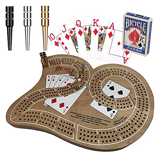 Offizielles Fahrrad Cribbage Brettspiel-Set 29 mit Fahrrad-Spielkarten und 9 Premium-Metall-Krippen-Heringen Offizielles Fahrrad Cribbage Brettspiel-Set 29 mit Fahrrad-Spielkarten und 9 Premium-Metall-Krippen-Heringen von Straight Poker Supplies