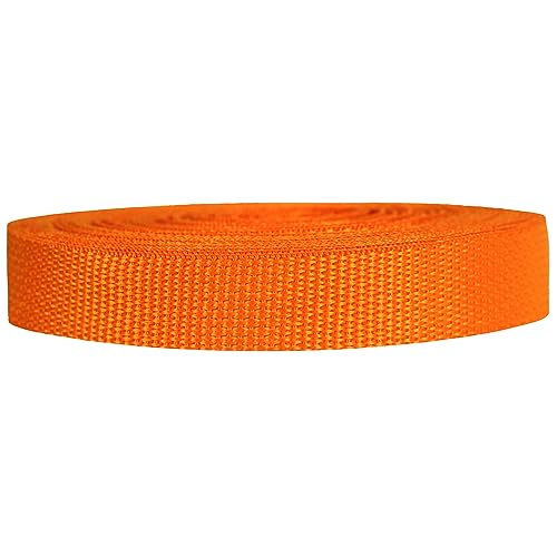 Strapworks WSR-PRO-LWP-034-10Y-ONG Leichtes Polypropylen-Gurtband Poly-Umreifung für Outdoor-Ausrüstungsreparatur, Haustierhalsbänder, Basteln, (PP), Orange, 3/4" x 10 yard von Strapworks