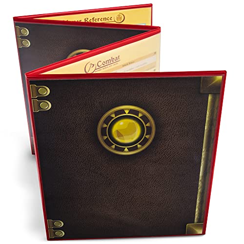 Stratagem The Master's Tome 4-Panel Customizable GM Screen with Free Inserts - Dry Erase, Dungeon & Game Master Accessory for Tabletop RPG Campaigns (Red) von Stratagem
