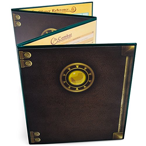 Stratagem The Master's Tome 4-Panel anpassbarer GM-Bildschirm mit kostenlosen Einsätzen – Dry Erase, Dungeon & Game Master Zubehör für Tabletop RPG Kampagnen (grün) von Stratagem