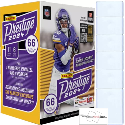 2024 Panini Prestige Football NFL Blaster Box mit 66 Sammelkarten + 6 Toploadern + STREETCARDS Magnet! 2024 Panini Prestige Football NFL Blaster Box mit 66 Sammelkarten + 6 Toploadern + STREETCARDS Magnet! von StreetCards