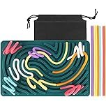Strehknewen Sensorik Activity Board, Doppelseitiges Silikon Fidget Spielzeug für Kinder ab 3 Jahre & Erwachsene, gegen ADHS & Autismus, mit Reisetasche & 20 Zubehör-Schnüren von Strehknewen