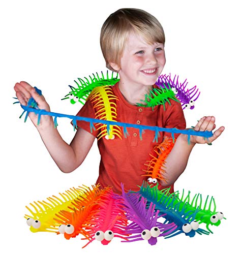Stretchipede von Deluxebase. Mega Dehnbarer Hundertfüßer Käfer Stress Spielzeug. Tolle bunte matschige zappelnde Spielzeuge für Angst und Anti-Stress für Kinder von Deluxebase