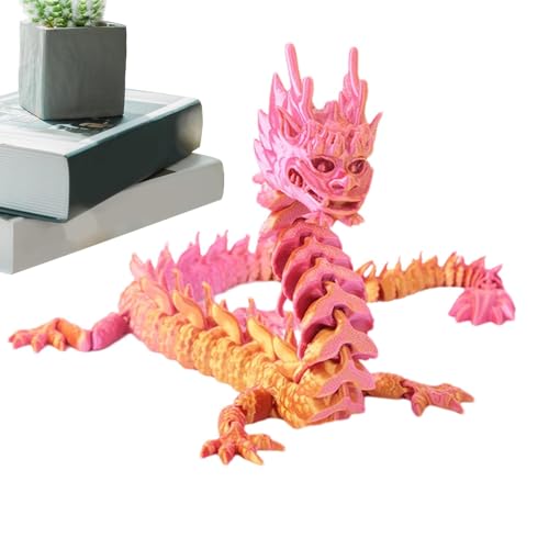 Streysisl Drachen-Fidget-Spielzeug, 3D-gedrucktes Spielzeug - 13-Zoll-Gelenkgelenke 3D-Drachen - Osterkorbfüller, Schreibtischspielzeug für Führungskräfte, Flexible Drachenfigur für Kinder und von Streysisl