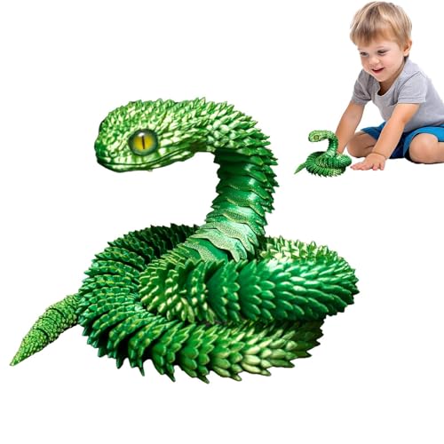 Streysisl Gedruckte Viper, bewegliche Schlangenfigur, 60 cm, Gelenktier, Kunsthandwerk für Wohnzimmer, Schlafzimmer, Schrank, Streysisl Gedruckte Viper, bewegliche Schlangenfigur, 60 cm, Gelenktier, Kunsthandwerk für Wohnzimmer, Schlafzimmer, Schrank, von Streysisl