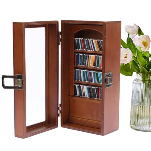 Streysisl Miniatur-Bücherregal Ornament – Büchervitrine Miniatur-Bücherregale | Bücherbox Vitrine, Stressabbau, Heimdekoration für Wohnzimmer von Streysisl