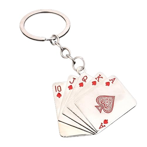 Streysisl Schlüsselanhänger für Spielkarten, Schlüsselanhänger für Spielkarten, Poker-Schlüsselanhänger aus Metall – Schlüsselanhänger für Poker-Liebhaber, für Erwachsene und Schlüssel, Streysisl Schlüsselanhänger für Spielkarten, Schlüsselanhänger für Spielkarten, Poker-Schlüsselanhänger aus Metall – Schlüsselanhänger für Poker-Liebhaber, für Erwachsene und Schlüssel, von Streysisl