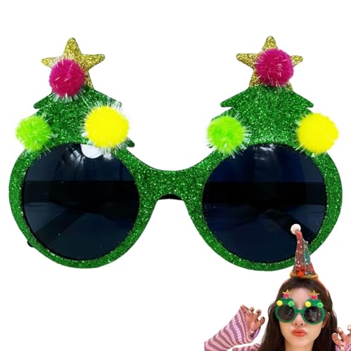 Streysisl Weihnachts-Sonnenbrille, Urlaubsdekoration Brille, dekorative Sonnenbrille für Weihnachtsferien, niedliche Urlaubsdekoration Brille von Streysisl