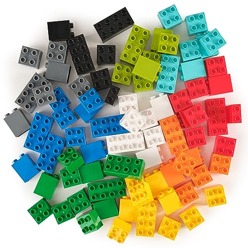 Big Briks Basic Builder Set #1 - Premium-Bausteine - kompatibel mit großen Bausteinen Aller führenden Marken - nur für Steine mit großen Noppen geeignet - 84 Stück -10 Regenbogenfarben Big Briks Basic Builder Set #1 - Premium-Bausteine - kompatibel mit großen Bausteinen Aller führenden Marken - nur für Steine mit großen Noppen geeignet - 84 Stück -10 Regenbogenfarben von Strictly Briks