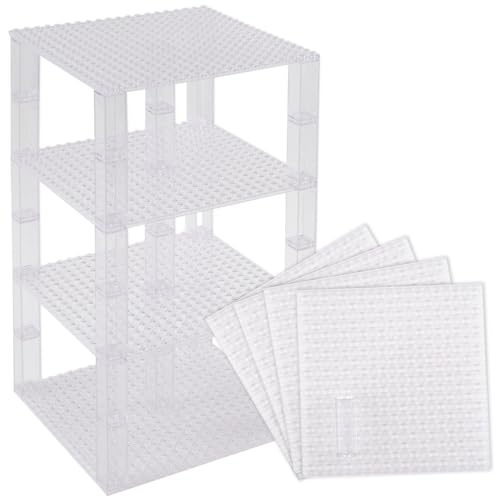 Stapelbare Premium-Bauplatten - inkl. neuen verbesserten 2x2-Bausteinen - kompatibel mit Allen großen Marken - geeignet für Turm-Konstruktionen - Set aus 4 Platten - je 15,2 x 15,2 cm - Transparent Stapelbare Premium-Bauplatten - inkl. neuen verbesserten 2x2-Bausteinen - kompatibel mit Allen großen Marken - geeignet für Turm-Konstruktionen - Set aus 4 Platten - je 15,2 x 15,2 cm - Transparent von Strictly Briks