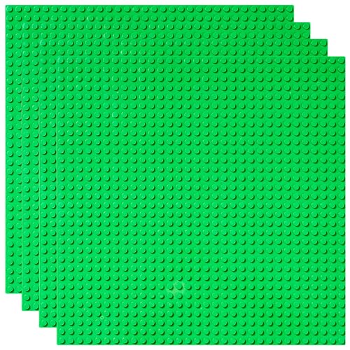 Strictly Briks - Bauplatten - 100% kompatibel mit Allen führenden Marken - Zum Bauen von Türmen, Tischen & mehr - 10 x 10“ (25,4 x 25,4 cm) - 4 Stück - Grün von Strictly Briks